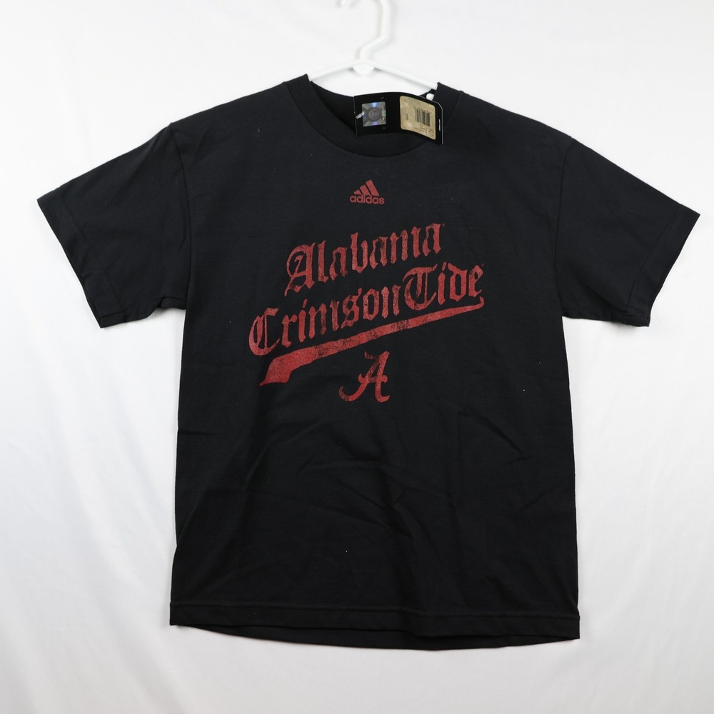Alabama Crimson Tide Shirt Youth Medium Black NCAA Football Adidas Old Style Tee